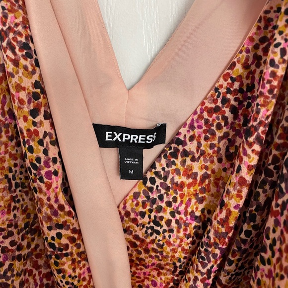 Express Multicolor Ruffle Wrap Dress - Picture 4 of 6